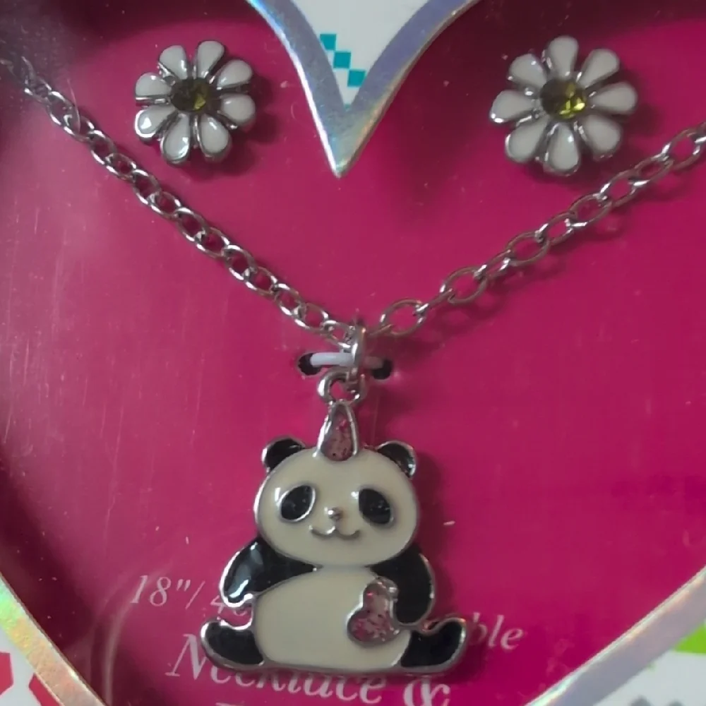 Panda Necklace and Earring Set
